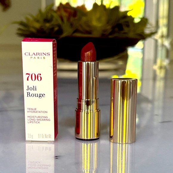 NWT Clarins Lipstick Joli Rouge Moisturizing Long-Wearing Shade 706 Fig - Picture 1 of 4
